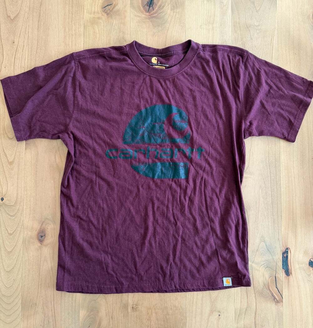 Carhartt Relaxed Fit Graphic T-Shirt Maroon Size L
